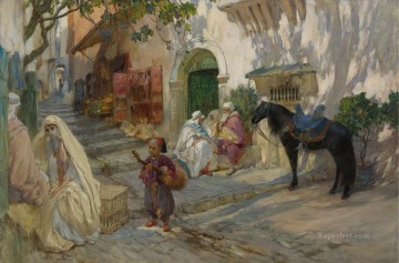 A Street in Algeria Frederick Arthur Bridgman Frederick Arthur Bridgman Arab Oil Paintings